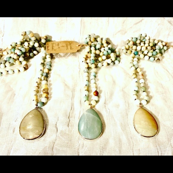Set of 3 Amazonite Beads and Pendant Malas - Picture 2 of 5